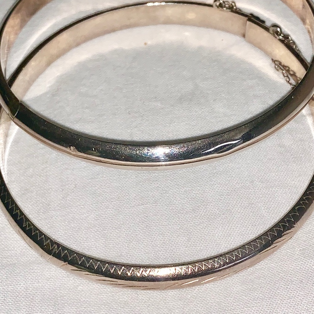 Two Sterling Silver Bangle Bracelets - image 3